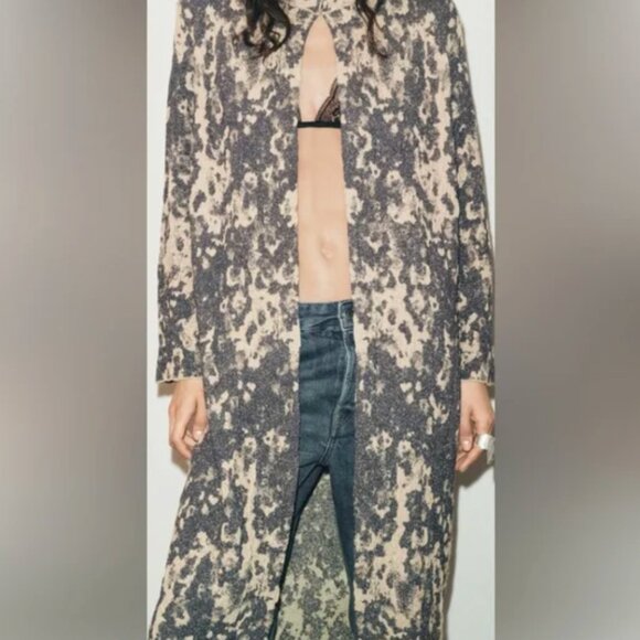 Zara Sweaters - NWT Zara jacquard knit sweater jacket - gold grey gunmetal metallic lurex thread